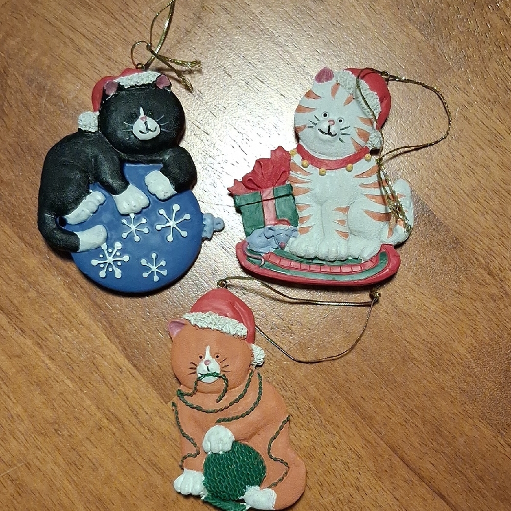 Festive Cat Christmas Ornaments